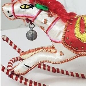 VINTAGE Mid-century Chinese Holiday Rocking Horse Ornament Decor